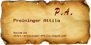 Preininger Attila névjegykártya